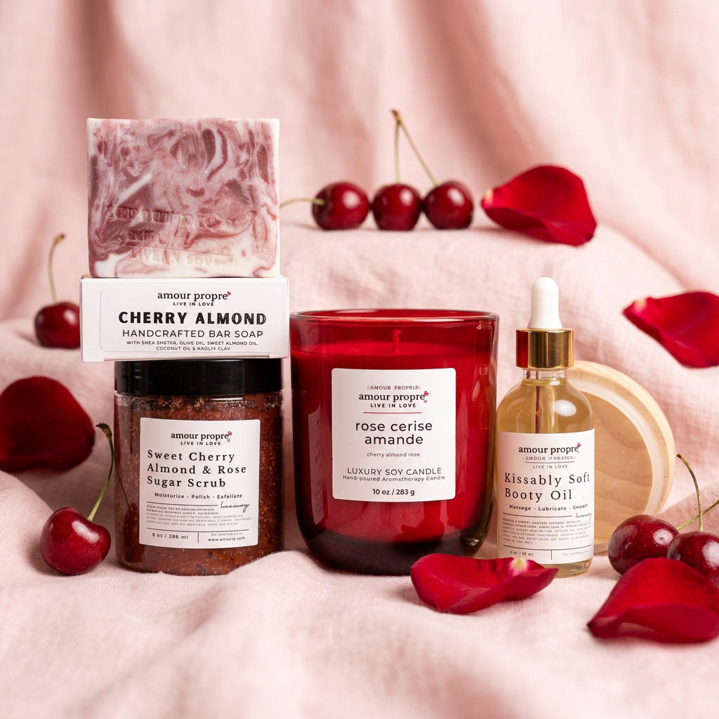 Cherry Almond Rose Spa Gift Box Sets