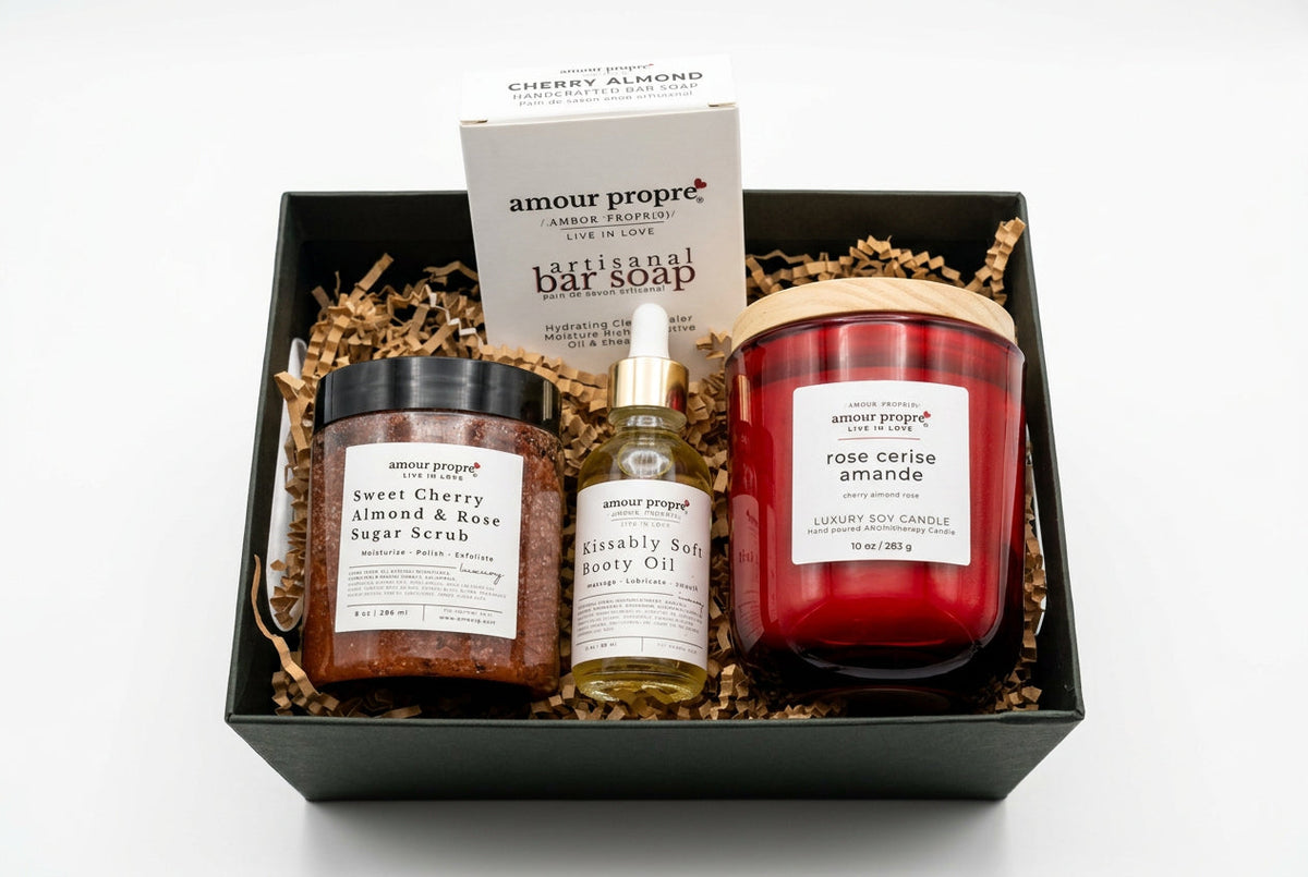 Cherry Almond Rose Spa Gift Box Sets