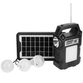 Portable Solar Power Station Rechargeable Backup Power Bank w/Flashlight 3 Lighting Bulbs For Camping Outage Garden Lamp