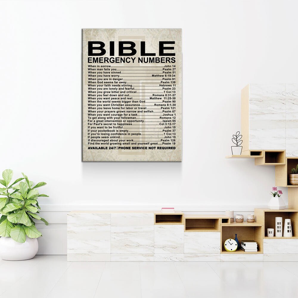 Bible Numbers Canvas Wall Art | Christian Scripture Gift