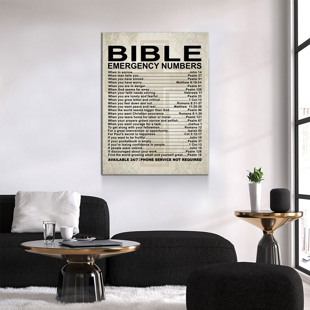Bible Numbers Canvas Wall Art | Christian Scripture Gift
