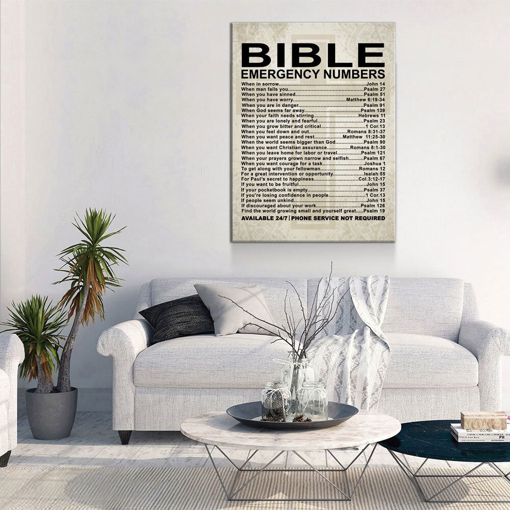 Bible Numbers Canvas Wall Art | Christian Scripture Gift