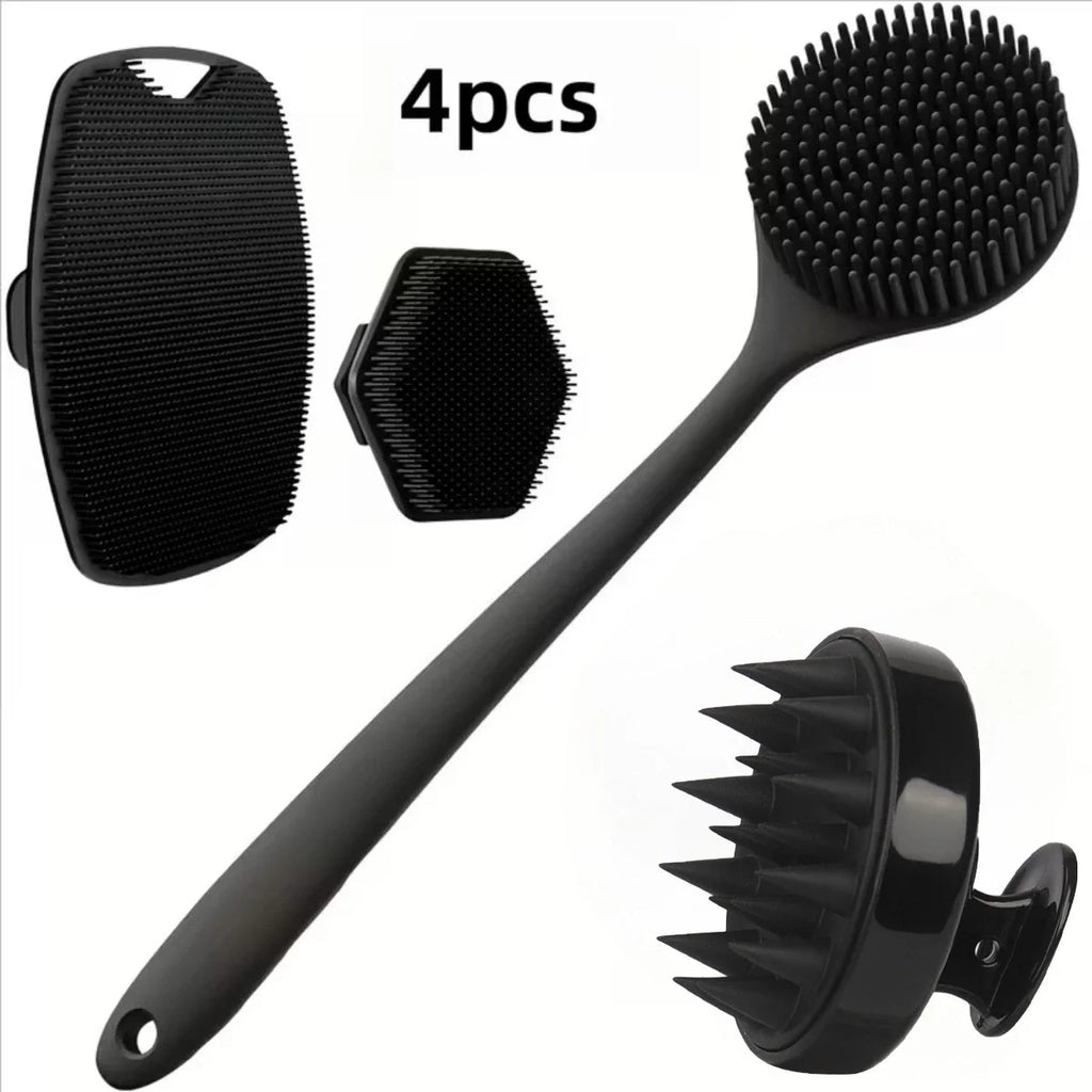Silicone Body Scrubber Set 4PCS Exfoliating Bath Brushes