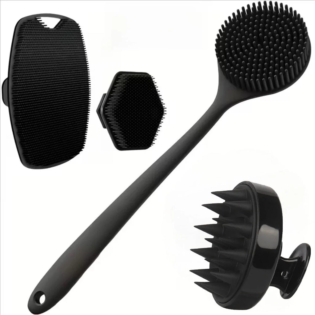 Silicone Body Scrubber Set 4PCS Exfoliating Bath Brushes