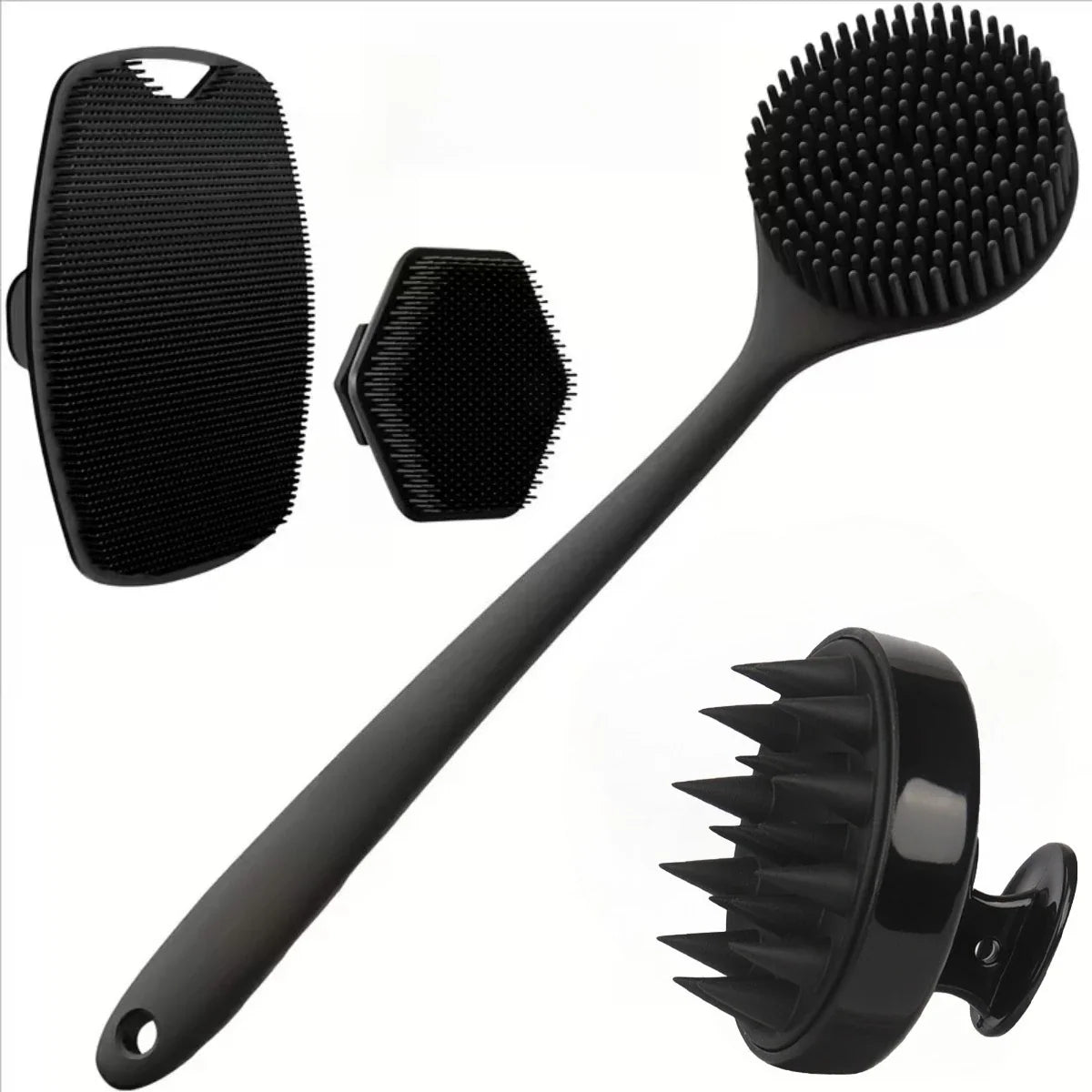 Silicone Body Scrubber Set 4PCS Exfoliating Bath Brushes